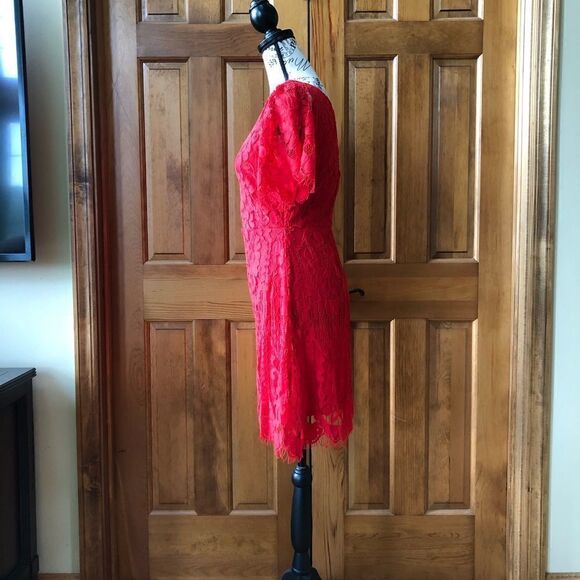 Lulus Pearson Red Lace Dress - Picture 6 of 11